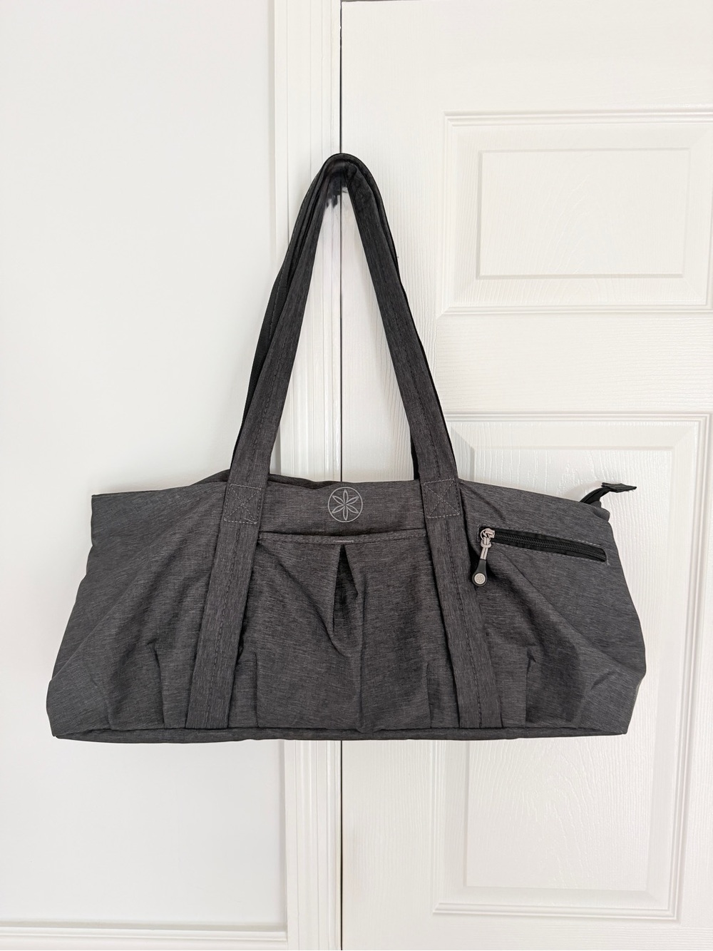 GAIAM Grey Heathered Yoga Tote Gym Duffle Bag Carryall Travel Shoulder Bag